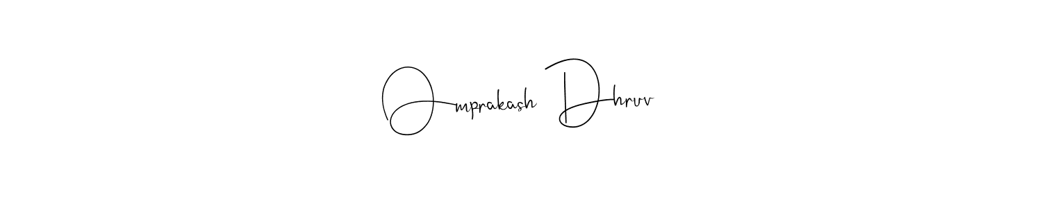 Andilay-7BmLP is a professional signature style that is perfect for those who want to add a touch of class to their signature. It is also a great choice for those who want to make their signature more unique. Get Omprakash Dhruv name to fancy signature for free. Omprakash Dhruv signature style 4 images and pictures png