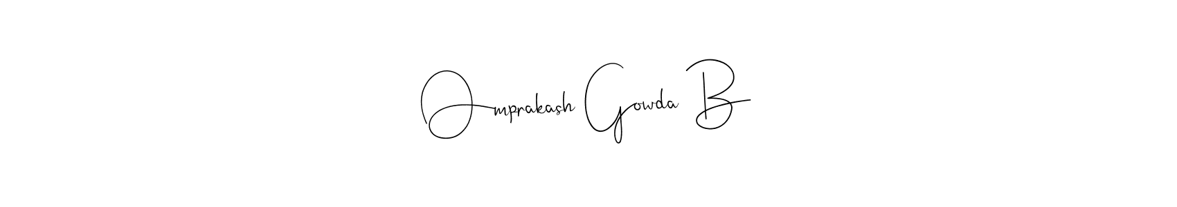 How to make Omprakash Gowda B name signature. Use Andilay-7BmLP style for creating short signs online. This is the latest handwritten sign. Omprakash Gowda B signature style 4 images and pictures png