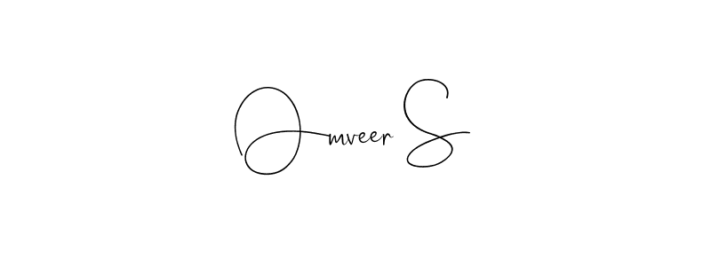 if you are searching for the best signature style for your name Omveer S. so please give up your signature search. here we have designed multiple signature styles  using Andilay-7BmLP. Omveer S signature style 4 images and pictures png