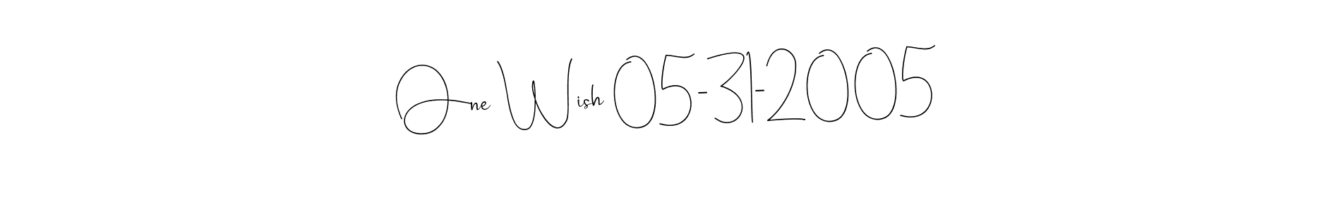 You can use this online signature creator to create a handwritten signature for the name One Wish 05-31-2005. This is the best online autograph maker. One Wish 05-31-2005 signature style 4 images and pictures png