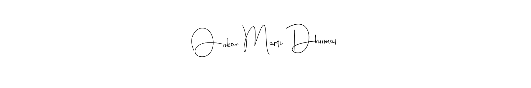 if you are searching for the best signature style for your name Onkar Marti Dhumal. so please give up your signature search. here we have designed multiple signature styles  using Andilay-7BmLP. Onkar Marti Dhumal signature style 4 images and pictures png
