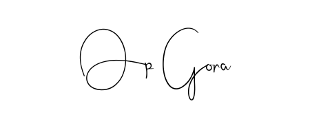 The Andilay-7BmLP font transforms the name Op Gora into an executive sign with sharp precision and distinguished character. Op Gora signature style 4 images and pictures png