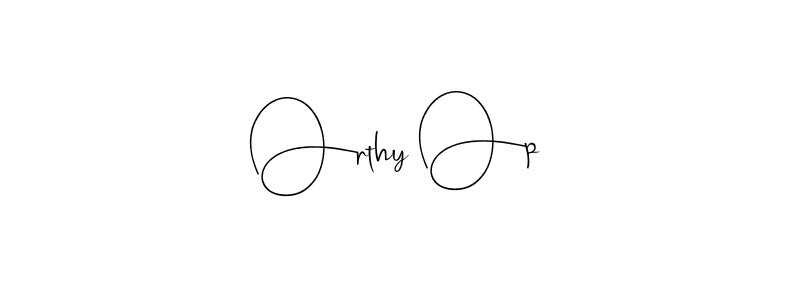 How to make Orthy Op name signature. Use Andilay-7BmLP style for creating short signs online. This is the latest handwritten sign. Orthy Op signature style 4 images and pictures png