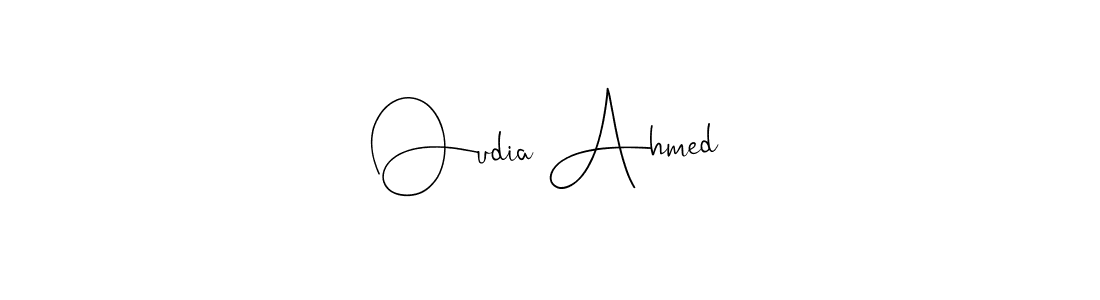 Make a beautiful signature design for name Oudia Ahmed. With this signature (Andilay-7BmLP) style, you can create a handwritten signature for free. Oudia Ahmed signature style 4 images and pictures png