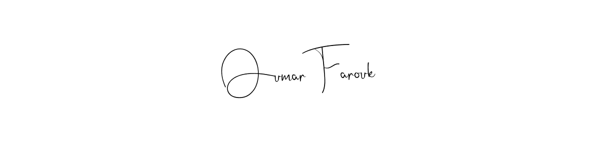 How to make Oumar Farouk name signature. Use Andilay-7BmLP style for creating short signs online. This is the latest handwritten sign. Oumar Farouk signature style 4 images and pictures png
