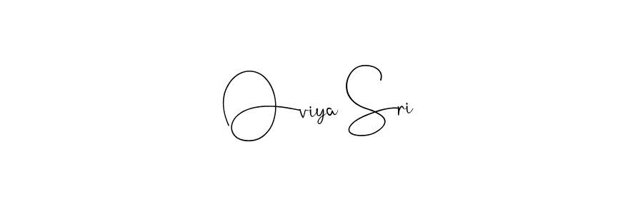 How to make Oviya Sri name signature. Use Andilay-7BmLP style for creating short signs online. This is the latest handwritten sign. Oviya Sri signature style 4 images and pictures png