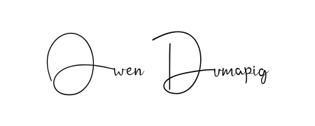 A sleek calligraphic signature for name Owen Dumapig utilizing Andilay-7BmLP styling. Great for adding personal signatures to photos and art. Owen Dumapig signature style 4 images and pictures png