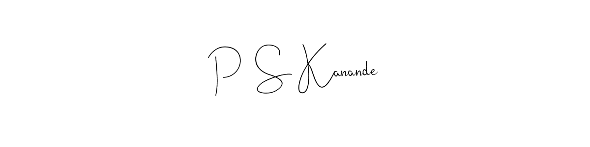 The best way (Andilay-7BmLP) to make a short signature is to pick only two or three words in your name. The name P  S Kanande include a total of six letters. For converting this name. P  S Kanande signature style 4 images and pictures png