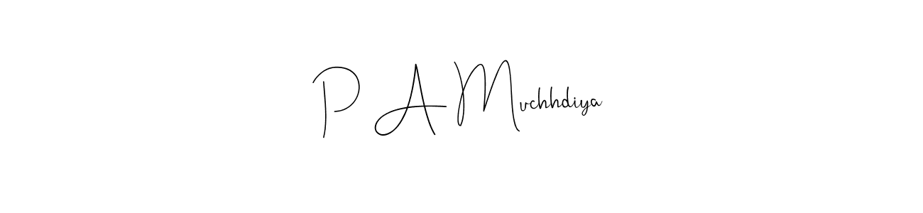 You can use this online signature creator to create a handwritten signature for the name P A Muchhdiya. This is the best online autograph maker. P A Muchhdiya signature style 4 images and pictures png