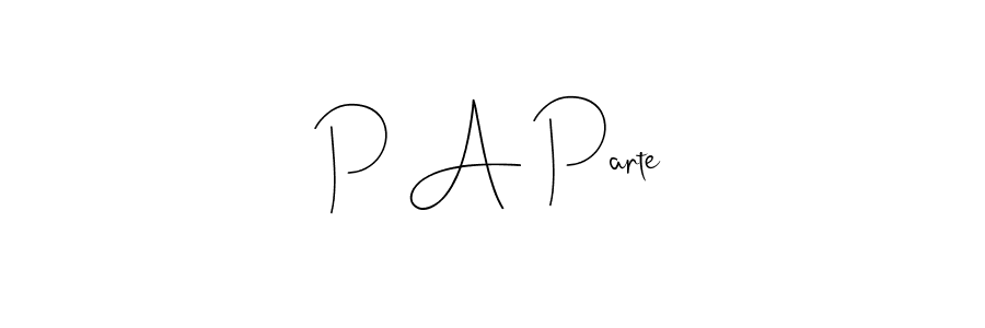 The best way (Andilay-7BmLP) to make a short signature is to pick only two or three words in your name. The name P A Parte include a total of six letters. For converting this name. P A Parte signature style 4 images and pictures png