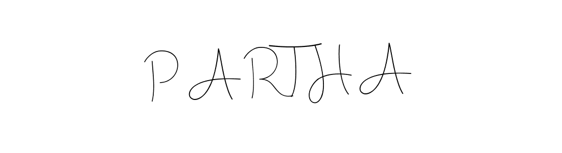 if you are searching for the best signature style for your name P A R T H A. so please give up your signature search. here we have designed multiple signature styles  using Andilay-7BmLP. P A R T H A signature style 4 images and pictures png