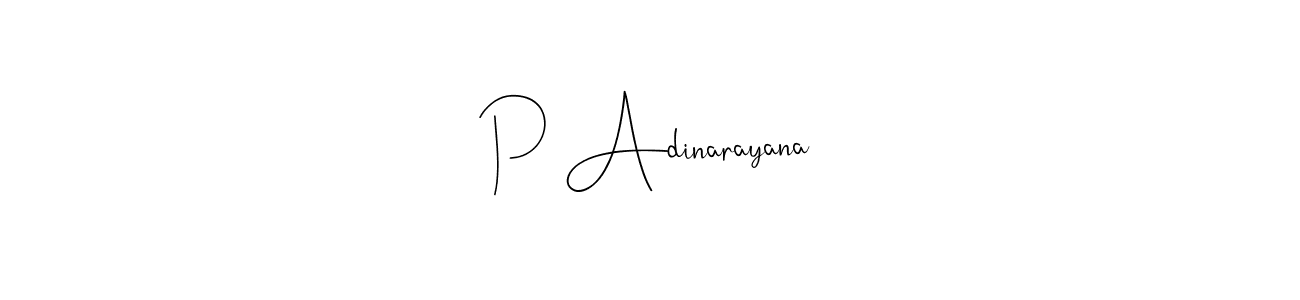 You can use this online signature creator to create a handwritten signature for the name P Adinarayana. This is the best online autograph maker. P Adinarayana signature style 4 images and pictures png