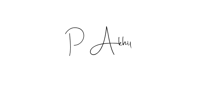 Use a signature maker to create a handwritten signature online. With this signature software, you can design (Andilay-7BmLP) your own signature for name P Akhil. P Akhil signature style 4 images and pictures png