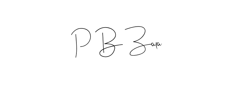 The best way (Andilay-7BmLP) to make a short signature is to pick only two or three words in your name. The name P B Zala include a total of six letters. For converting this name. P B Zala signature style 4 images and pictures png