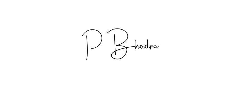 How to make P Bhadra signature? Andilay-7BmLP is a professional autograph style. Create handwritten signature for P Bhadra name. P Bhadra signature style 4 images and pictures png