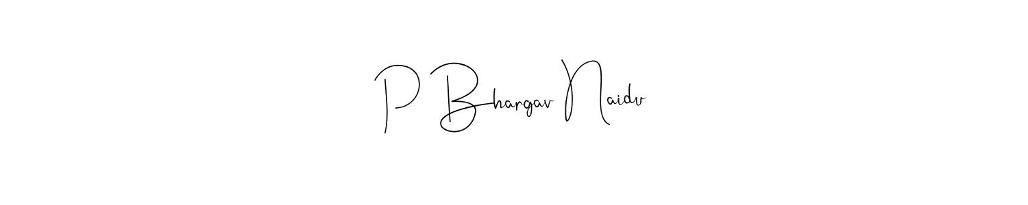 Design your own signature with our free online signature maker. With this signature software, you can create a handwritten (Andilay-7BmLP) signature for name P Bhargav Naidu. P Bhargav Naidu signature style 4 images and pictures png