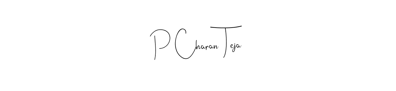 Use a signature maker to create a handwritten signature online. With this signature software, you can design (Andilay-7BmLP) your own signature for name P Charan Teja. P Charan Teja signature style 4 images and pictures png