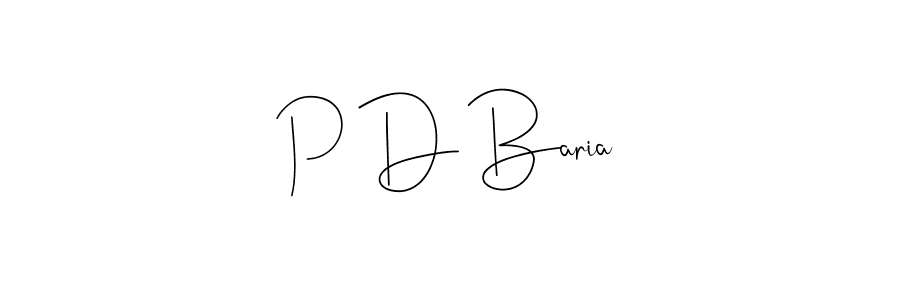 if you are searching for the best signature style for your name P D Baria. so please give up your signature search. here we have designed multiple signature styles  using Andilay-7BmLP. P D Baria signature style 4 images and pictures png