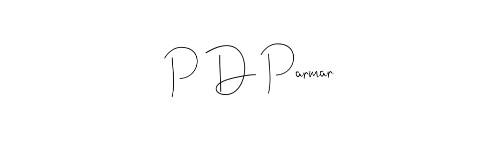 The best way (Andilay-7BmLP) to make a short signature is to pick only two or three words in your name. The name P D Parmar include a total of six letters. For converting this name. P D Parmar signature style 4 images and pictures png