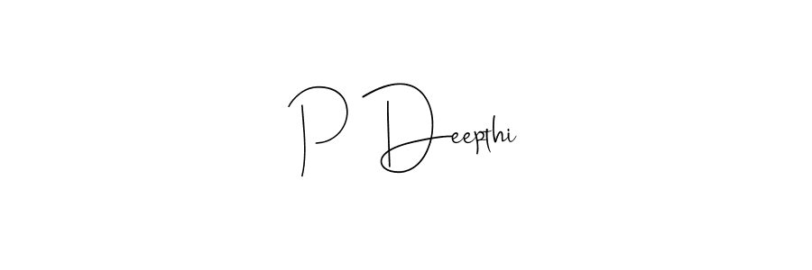 Use a signature maker to create a handwritten signature online. With this signature software, you can design (Andilay-7BmLP) your own signature for name P Deepthi. P Deepthi signature style 4 images and pictures png