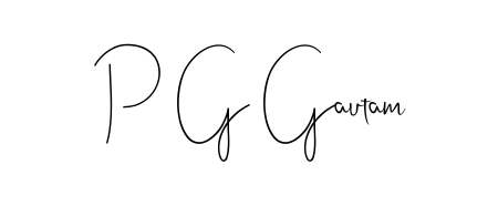 A stylish, flowing autograph style designed for name P G Gautam using Andilay-7BmLP typography. Perfect for digital creative projects. P G Gautam signature style 4 images and pictures png