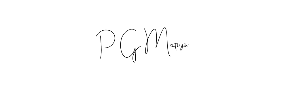 The best way (Andilay-7BmLP) to make a short signature is to pick only two or three words in your name. The name P G Matiya include a total of six letters. For converting this name. P G Matiya signature style 4 images and pictures png