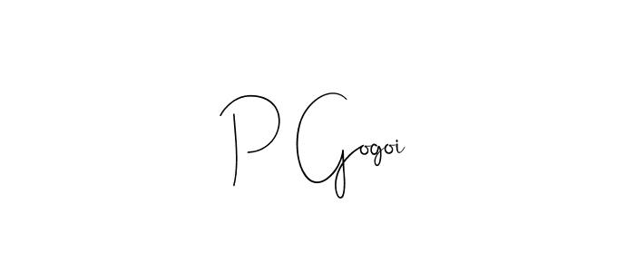 How to make P Gogoi signature? Andilay-7BmLP is a professional autograph style. Create handwritten signature for P Gogoi name. P Gogoi signature style 4 images and pictures png