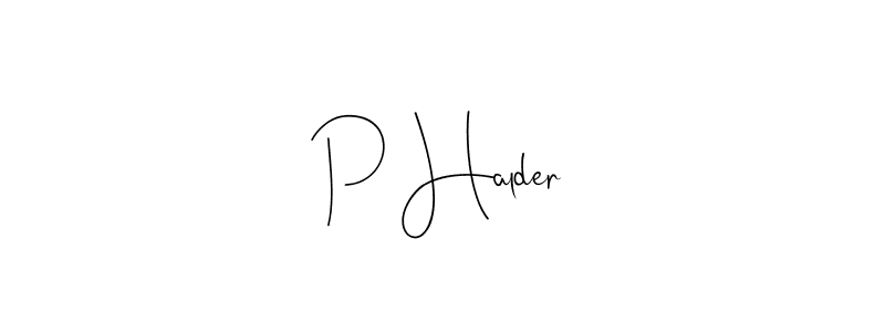 if you are searching for the best signature style for your name P Halder. so please give up your signature search. here we have designed multiple signature styles  using Andilay-7BmLP. P Halder signature style 4 images and pictures png