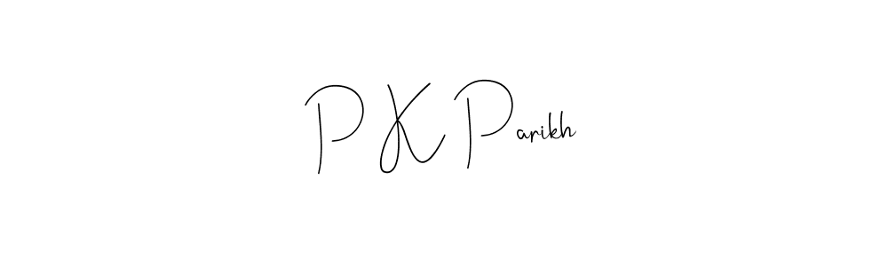 The best way (Andilay-7BmLP) to make a short signature is to pick only two or three words in your name. The name P K Parikh include a total of six letters. For converting this name. P K Parikh signature style 4 images and pictures png