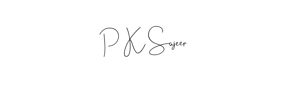 You can use this online signature creator to create a handwritten signature for the name P K Sajeer. This is the best online autograph maker. P K Sajeer signature style 4 images and pictures png