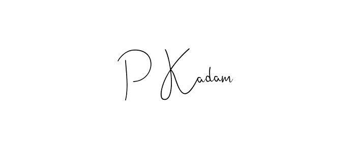 The best way (Andilay-7BmLP) to make a short signature is to pick only two or three words in your name. The name P Kadam include a total of six letters. For converting this name. P Kadam signature style 4 images and pictures png