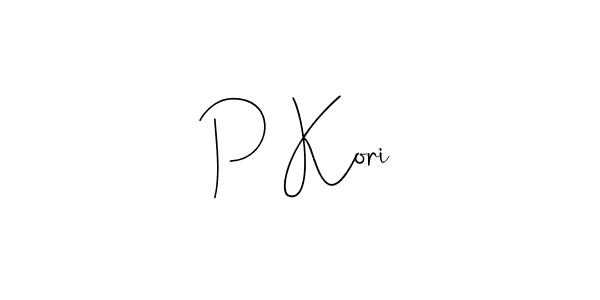 The best way (Andilay-7BmLP) to make a short signature is to pick only two or three words in your name. The name P Kori include a total of six letters. For converting this name. P Kori signature style 4 images and pictures png