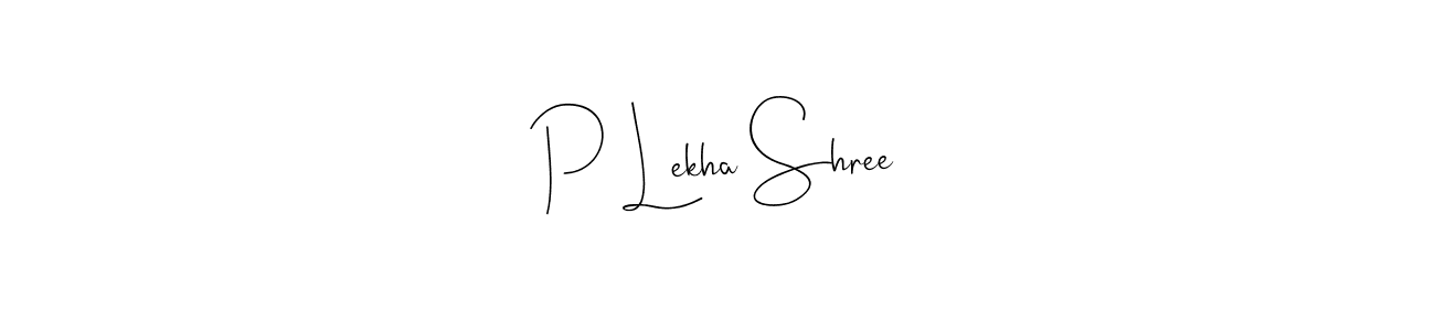 The best way (Andilay-7BmLP) to make a short signature is to pick only two or three words in your name. The name P Lekha Shree include a total of six letters. For converting this name. P Lekha Shree signature style 4 images and pictures png