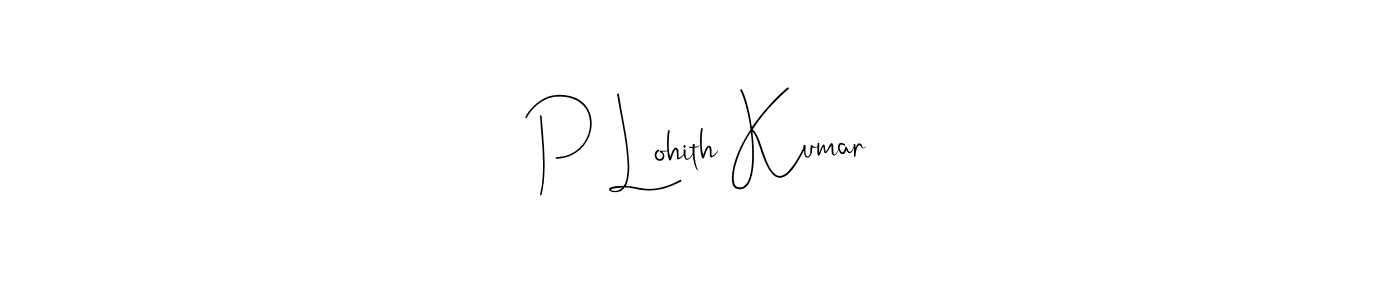 How to make P Lohith Kumar name signature. Use Andilay-7BmLP style for creating short signs online. This is the latest handwritten sign. P Lohith Kumar signature style 4 images and pictures png