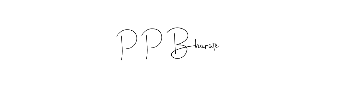 Make a beautiful signature design for name P P Bharate. With this signature (Andilay-7BmLP) style, you can create a handwritten signature for free. P P Bharate signature style 4 images and pictures png