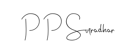 The Andilay-7BmLP font transforms the name P P Sutradhar into an executive sign with sharp precision and distinguished character. P P Sutradhar signature style 4 images and pictures png