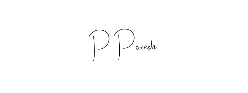 Use a signature maker to create a handwritten signature online. With this signature software, you can design (Andilay-7BmLP) your own signature for name P Paresh. P Paresh signature style 4 images and pictures png