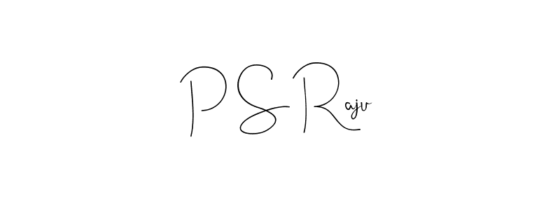 How to make P S Raju name signature. Use Andilay-7BmLP style for creating short signs online. This is the latest handwritten sign. P S Raju signature style 4 images and pictures png