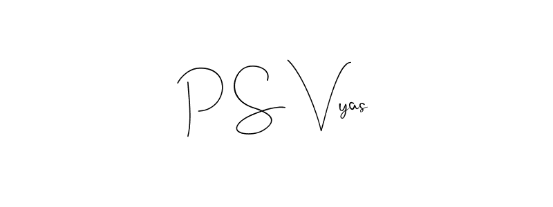 if you are searching for the best signature style for your name P S Vyas. so please give up your signature search. here we have designed multiple signature styles  using Andilay-7BmLP. P S Vyas signature style 4 images and pictures png
