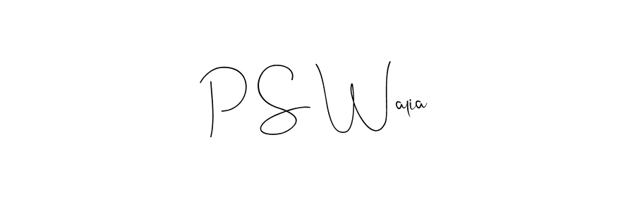 Use a signature maker to create a handwritten signature online. With this signature software, you can design (Andilay-7BmLP) your own signature for name P S Walia. P S Walia signature style 4 images and pictures png