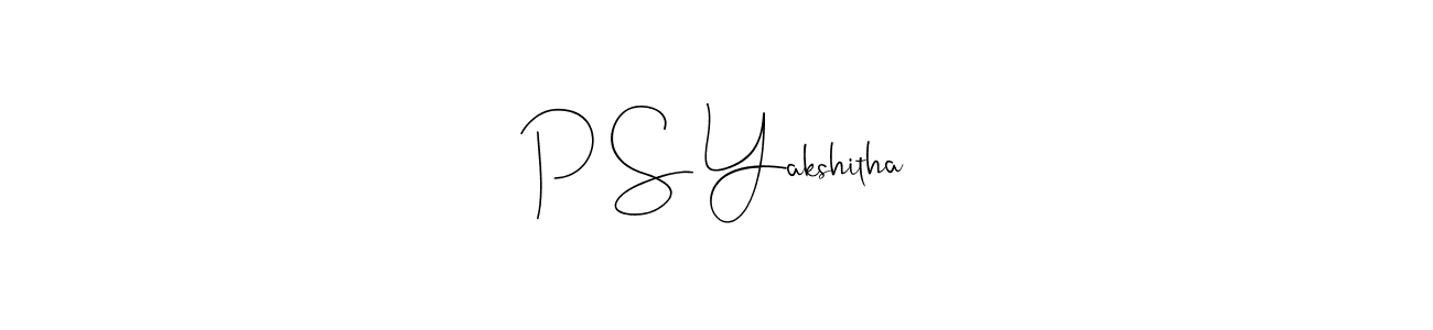 Also You can easily find your signature by using the search form. We will create P S Yakshitha name handwritten signature images for you free of cost using Andilay-7BmLP sign style. P S Yakshitha signature style 4 images and pictures png