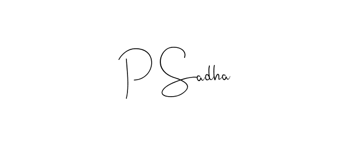 The best way (Andilay-7BmLP) to make a short signature is to pick only two or three words in your name. The name P Sadha include a total of six letters. For converting this name. P Sadha signature style 4 images and pictures png
