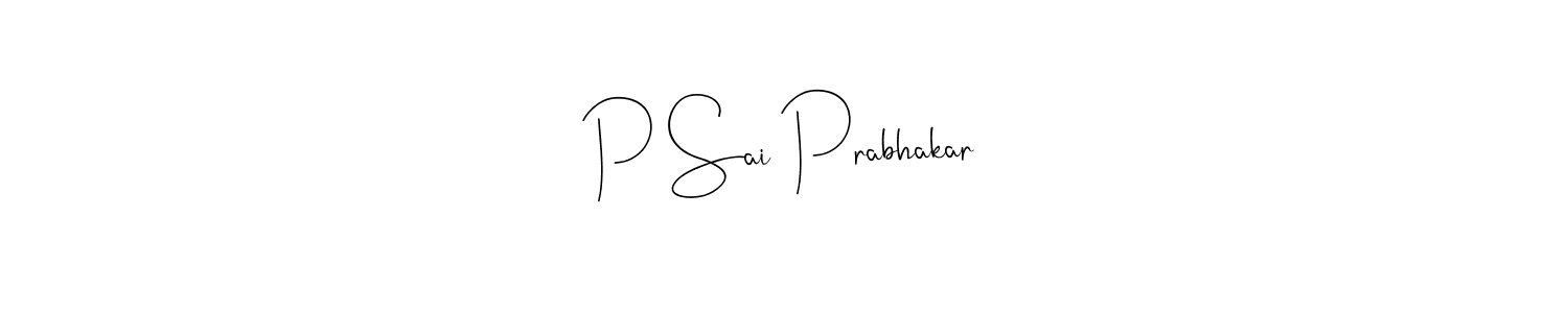 if you are searching for the best signature style for your name P Sai Prabhakar. so please give up your signature search. here we have designed multiple signature styles  using Andilay-7BmLP. P Sai Prabhakar signature style 4 images and pictures png