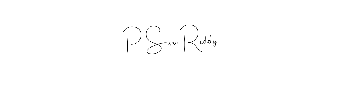 Use a signature maker to create a handwritten signature online. With this signature software, you can design (Andilay-7BmLP) your own signature for name P Siva Reddy. P Siva Reddy signature style 4 images and pictures png