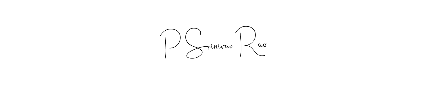 Create a beautiful signature design for name P Srinivas Rao. With this signature (Andilay-7BmLP) fonts, you can make a handwritten signature for free. P Srinivas Rao signature style 4 images and pictures png