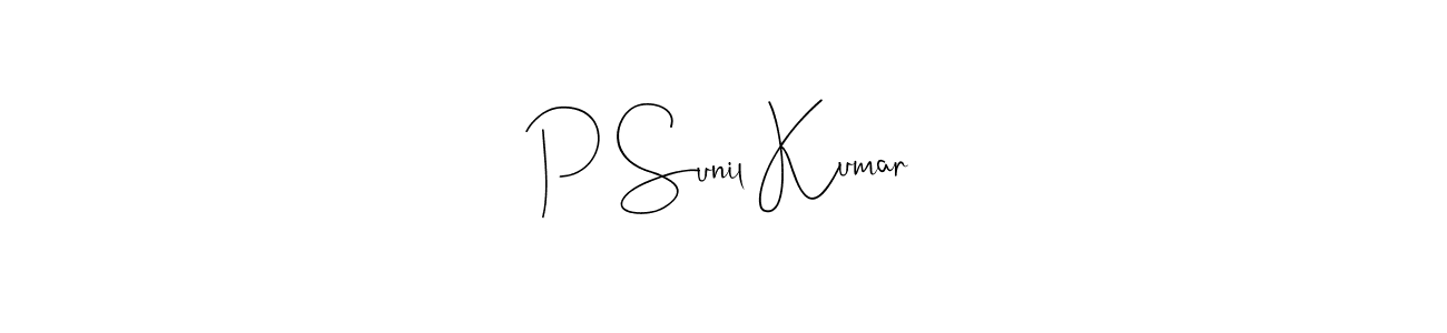 Use a signature maker to create a handwritten signature online. With this signature software, you can design (Andilay-7BmLP) your own signature for name P Sunil Kumar. P Sunil Kumar signature style 4 images and pictures png