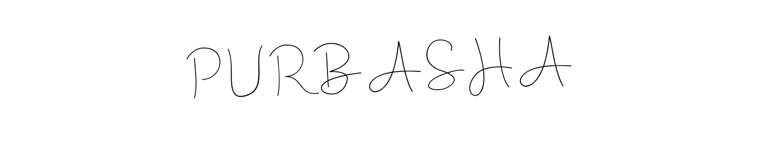 Design your own signature with our free online signature maker. With this signature software, you can create a handwritten (Andilay-7BmLP) signature for name P U R B A S H A. P U R B A S H A signature style 4 images and pictures png