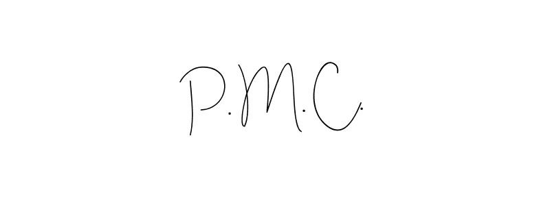 You should practise on your own different ways (Andilay-7BmLP) to write your name (P. M. C.) in signature. don't let someone else do it for you. P. M. C. signature style 4 images and pictures png