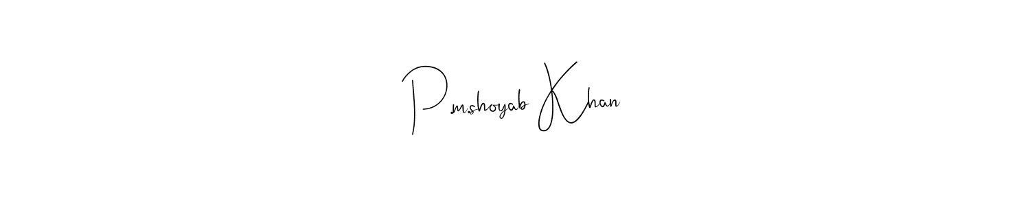 The best way (Andilay-7BmLP) to make a short signature is to pick only two or three words in your name. The name P.m.shoyab Khan include a total of six letters. For converting this name. P.m.shoyab Khan signature style 4 images and pictures png