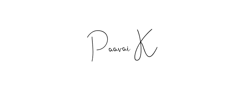 The best way (Andilay-7BmLP) to make a short signature is to pick only two or three words in your name. The name Paavai K include a total of six letters. For converting this name. Paavai K signature style 4 images and pictures png